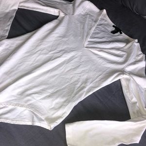 Forever 21 White Long sleeve bodysuit
